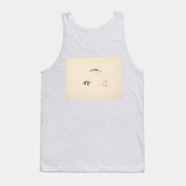 Three Unidentified Fish by Luigi Balugani Tank Top by Classic Art Stall